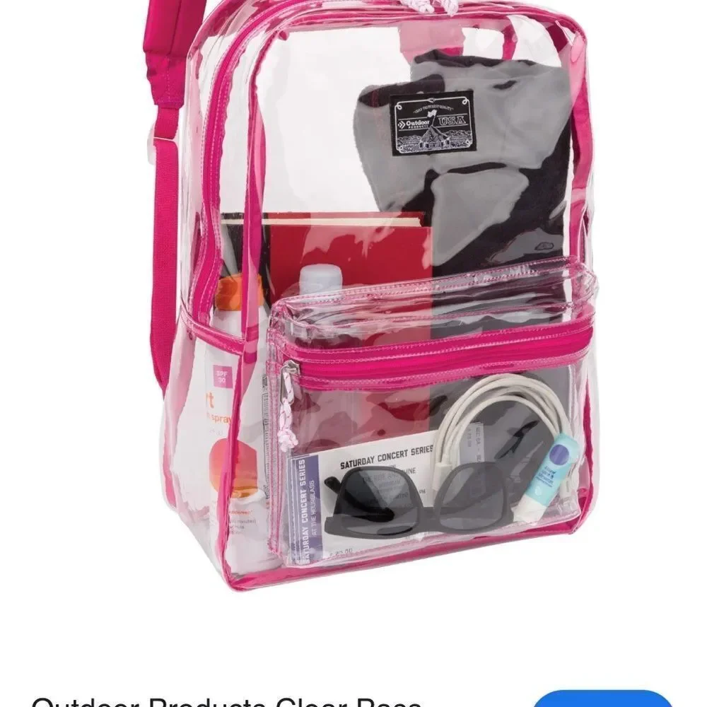 Clear Pink Backpack Outdoor bag Clear Pass Daypack (Pink Peacock) backpack